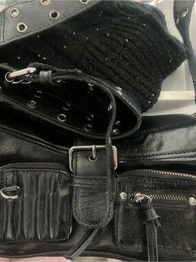 Free People Black Crossbody Bag with Silver Hardware